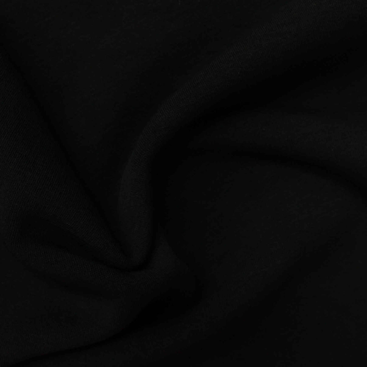 Polyester Cotton Stretch Interlock Knit Fabric, 550 gsm, 145 cm — Black