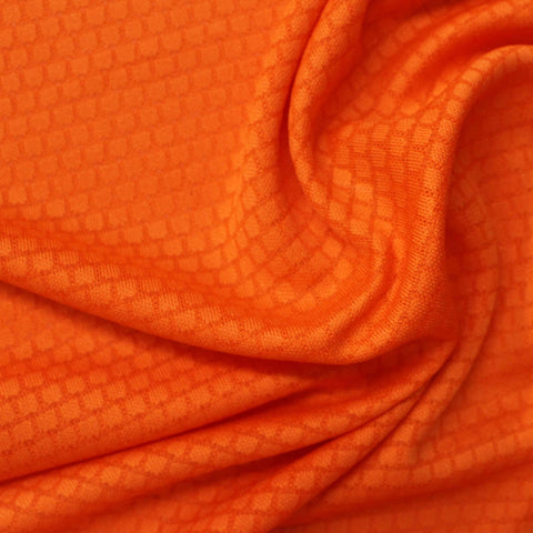 Orange Tone-on-Tone Square Interlock Knit, Polyester