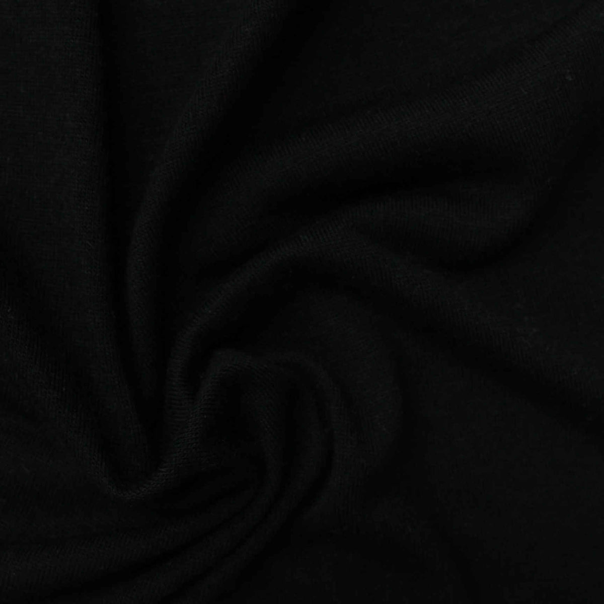 Polyester Viscose Stretch Chunky Knit Fabric, 160 gsm, 190 cm — Black