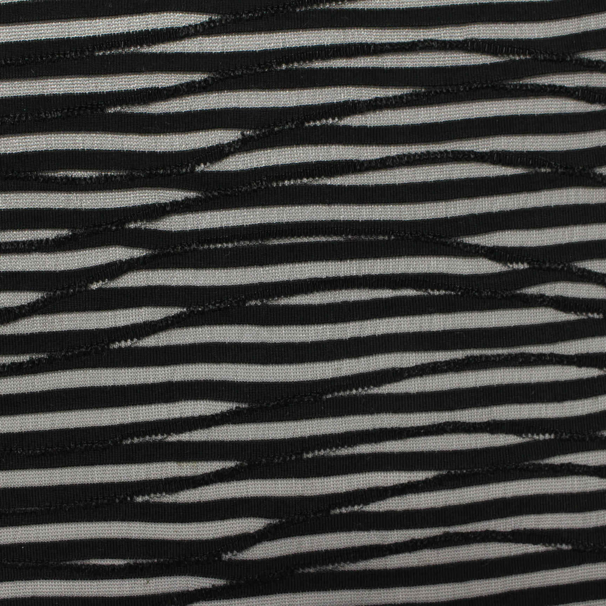 Black Horizontal-Stripe Jacquard, Polyester, 150 gsm