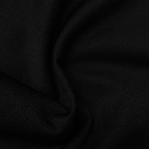 Brushed Polyester Stretch Chunky Knit Fabric, 200 gsm, 160 cm — Black