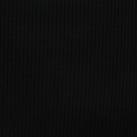 Viscose Stretch Rib Knit Fabric, 225 gsm, 150 cm — Black, ref EF-220869