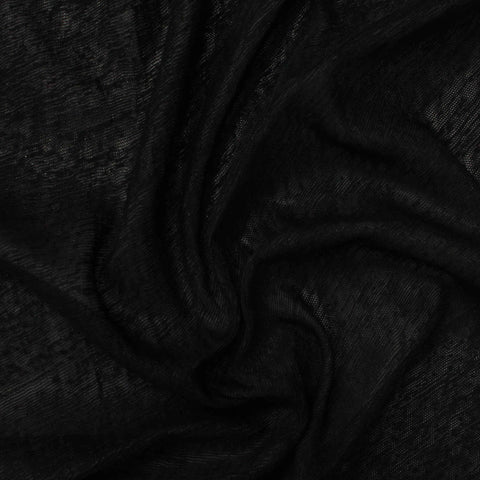 100% Polyester Chunky Knit Fabric, 100 gsm, 135 cm — Black