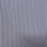 Blue Vertical-Stripe Warp Knit, Polyester