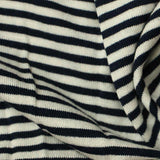 Navy Horizontal-Stripe Chunky Knit, Viscose — texture
