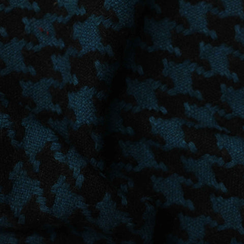 Teal Houndstooth Knit, Wool