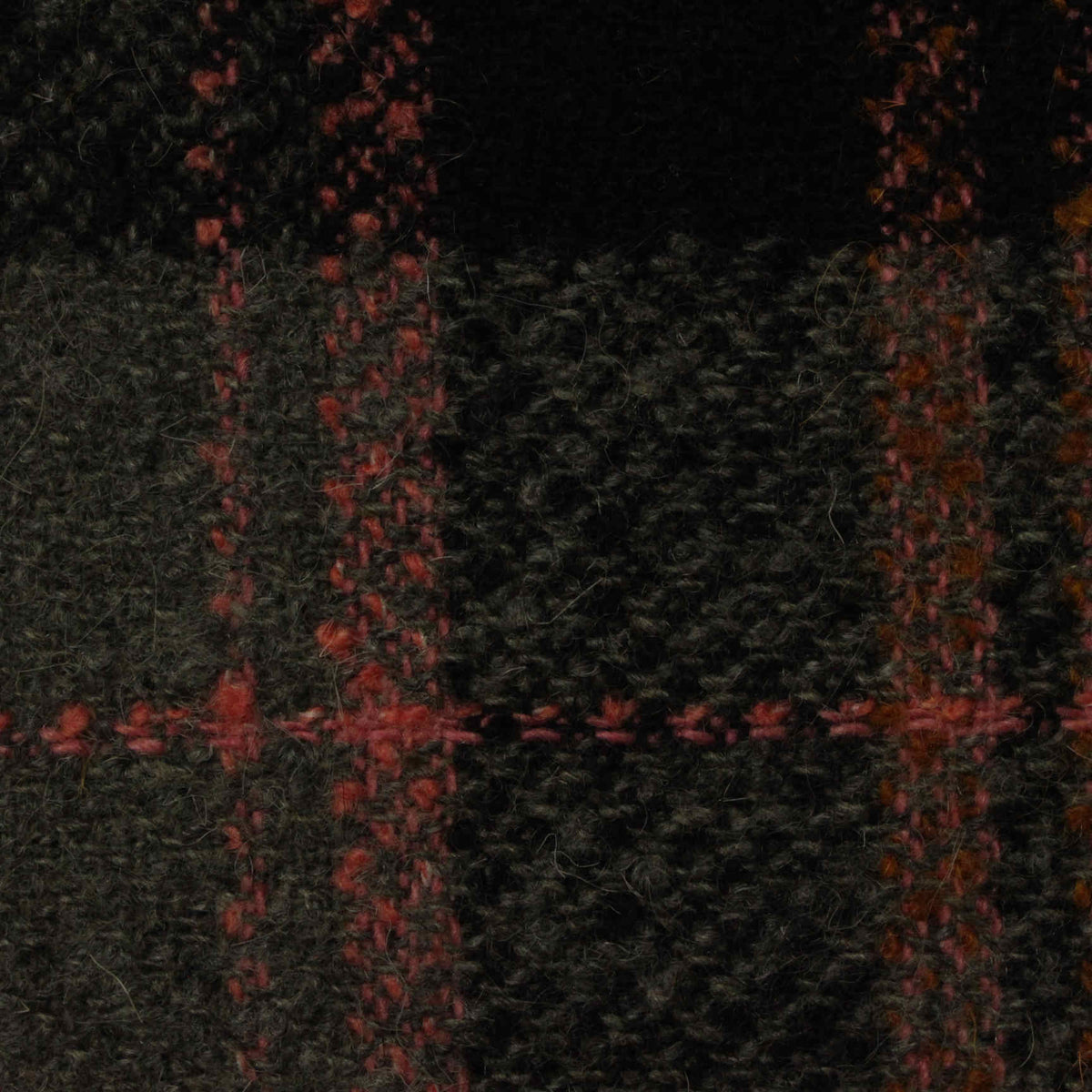 Dark Grey Plaid Rib Knit, Acrylic