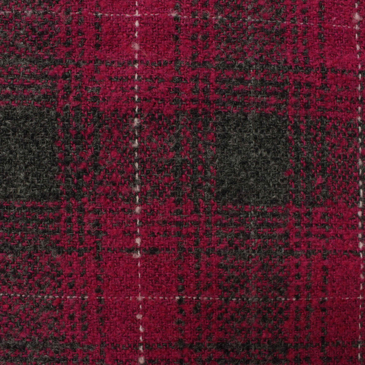 Red Plaid Rib Knit, Poly-Acrylic