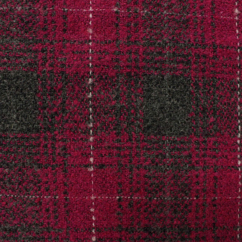Red Plaid Rib Knit, Poly-Acrylic