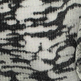 Black Zebra Rib Knit, Poly-Viscose — texture