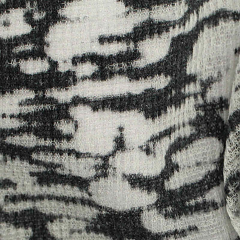 Black Zebra Rib Knit, Poly-Viscose