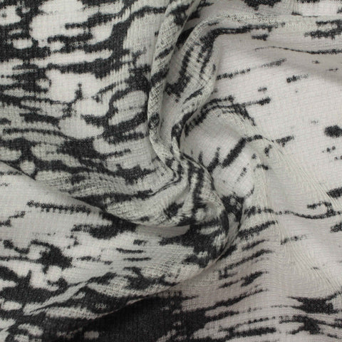 Black Zebra Rib Knit, Poly-Viscose