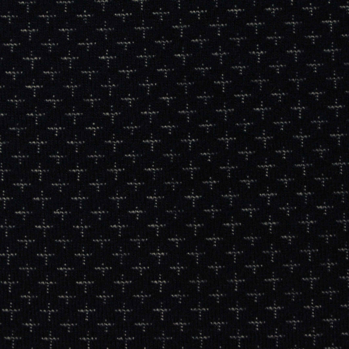 Jacquard Polyester Cotton Interlock Knit Fabric, 364 gsm, 200 cm — Navy