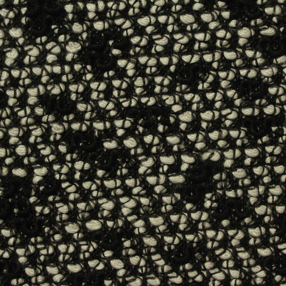 Polyester Viscose Chunky Knit Fabric, 455 gsm, 170 cm — Black