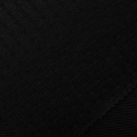 Jacquard Polyester Stretch Interlock Knit Fabric, 310 gsm, 160 cm — Black