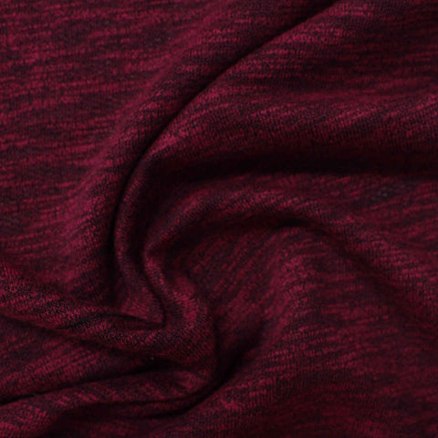 Burgundy Fine-Marl Chunky Knit, Cotton-Poly