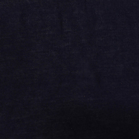 Polyester Viscose Stretch Rib Knit Fabric, 120 gsm, 150 cm — Navy