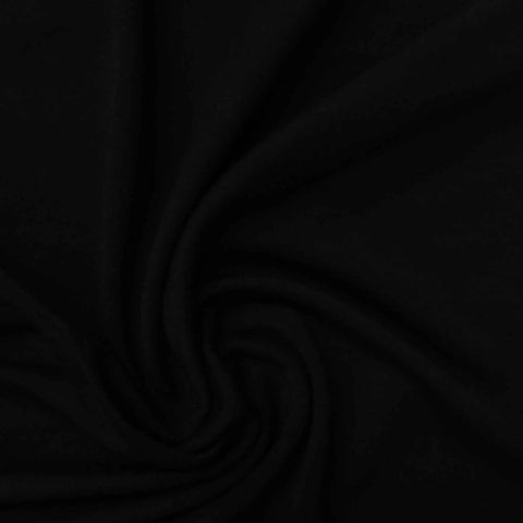 Polyester Stretch Jersey Knit Fabric, 92 gsm, 165 cm — Black