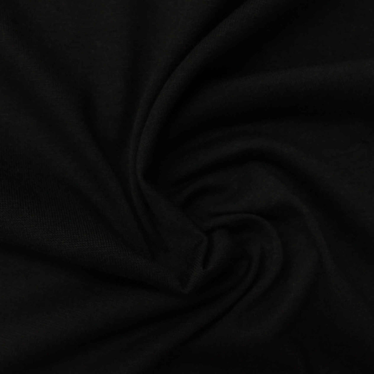 Polyester Viscose Stretch Jersey Knit Fabric, 150 gsm, 170 cm — Black