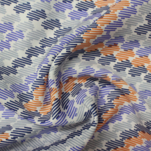 Navy Lines Jersey Knit, Polyester