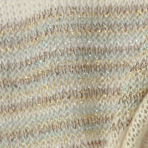 Gold Horizontal-Stripe Chunky Knit, Polyester, 140 gsm