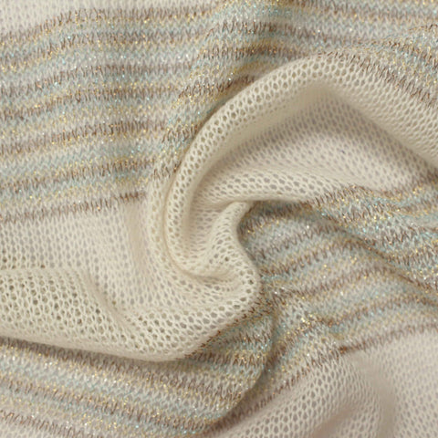Gold Horizontal-Stripe Chunky Knit, Polyester, 140 gsm