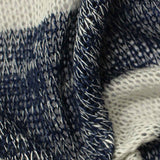 Blue Horizontal-Stripe Chunky Knit, Viscose-Poly — texture