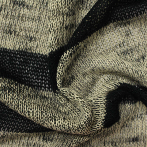 Black Stripes Chunky Knit, Poly-Cotton, 172 gsm