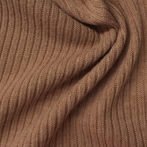 100% Polyester Rib Knit Fabric, 365 gsm, 160 cm — Khaki