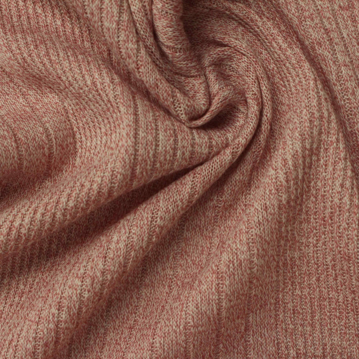 Muted Rose Fine-Marl Rib Knit