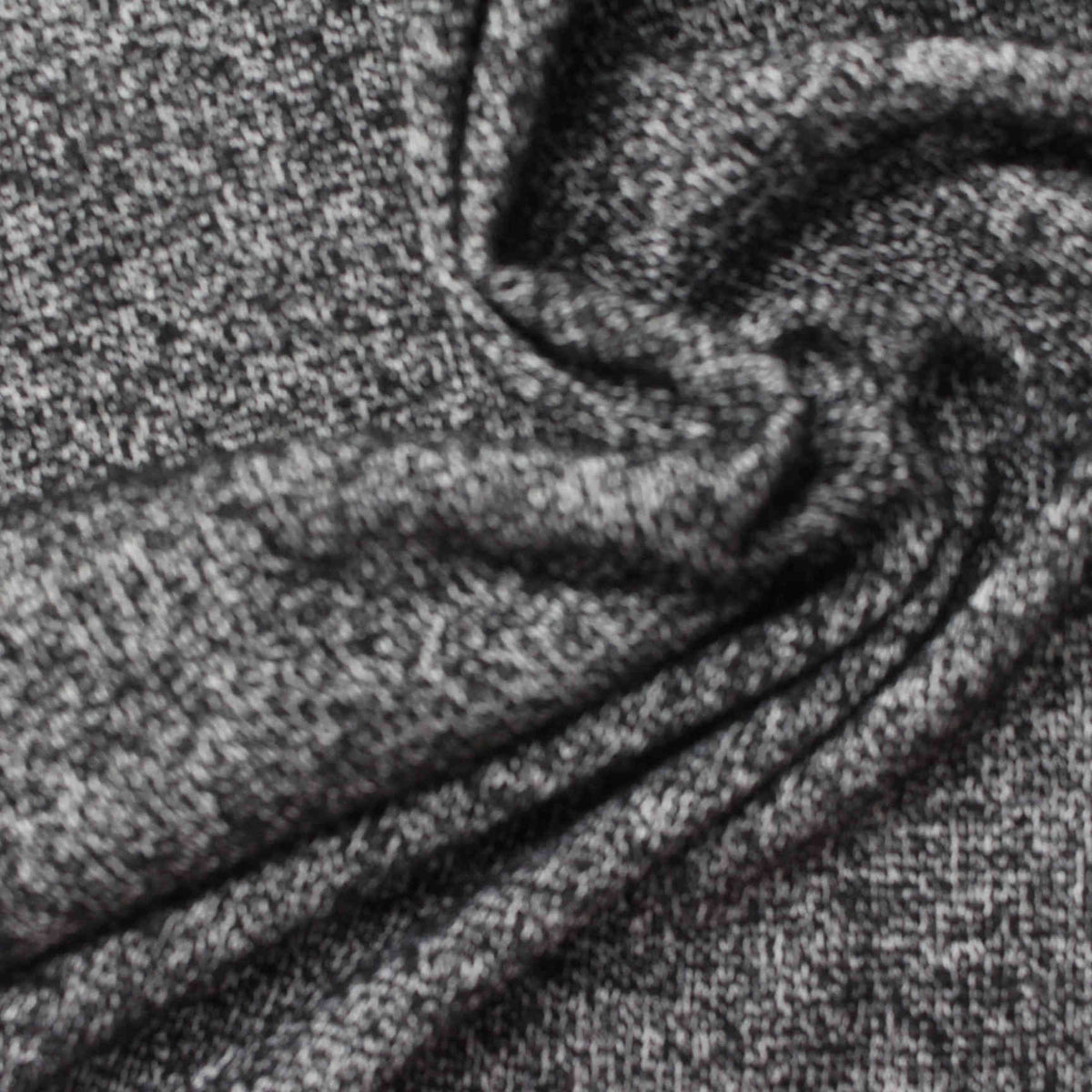 Black Marl Chunky Knit, Polyester, 225 gsm, 170 cm