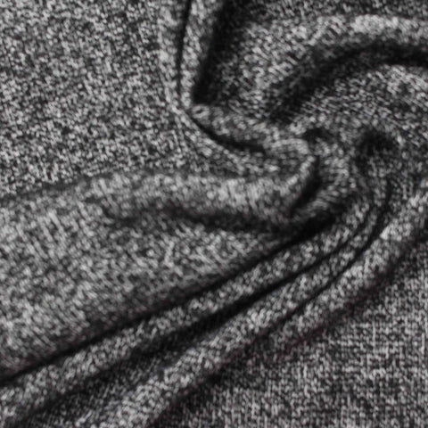 Black Marl Chunky Knit, Polyester, 225 gsm, 170 cm