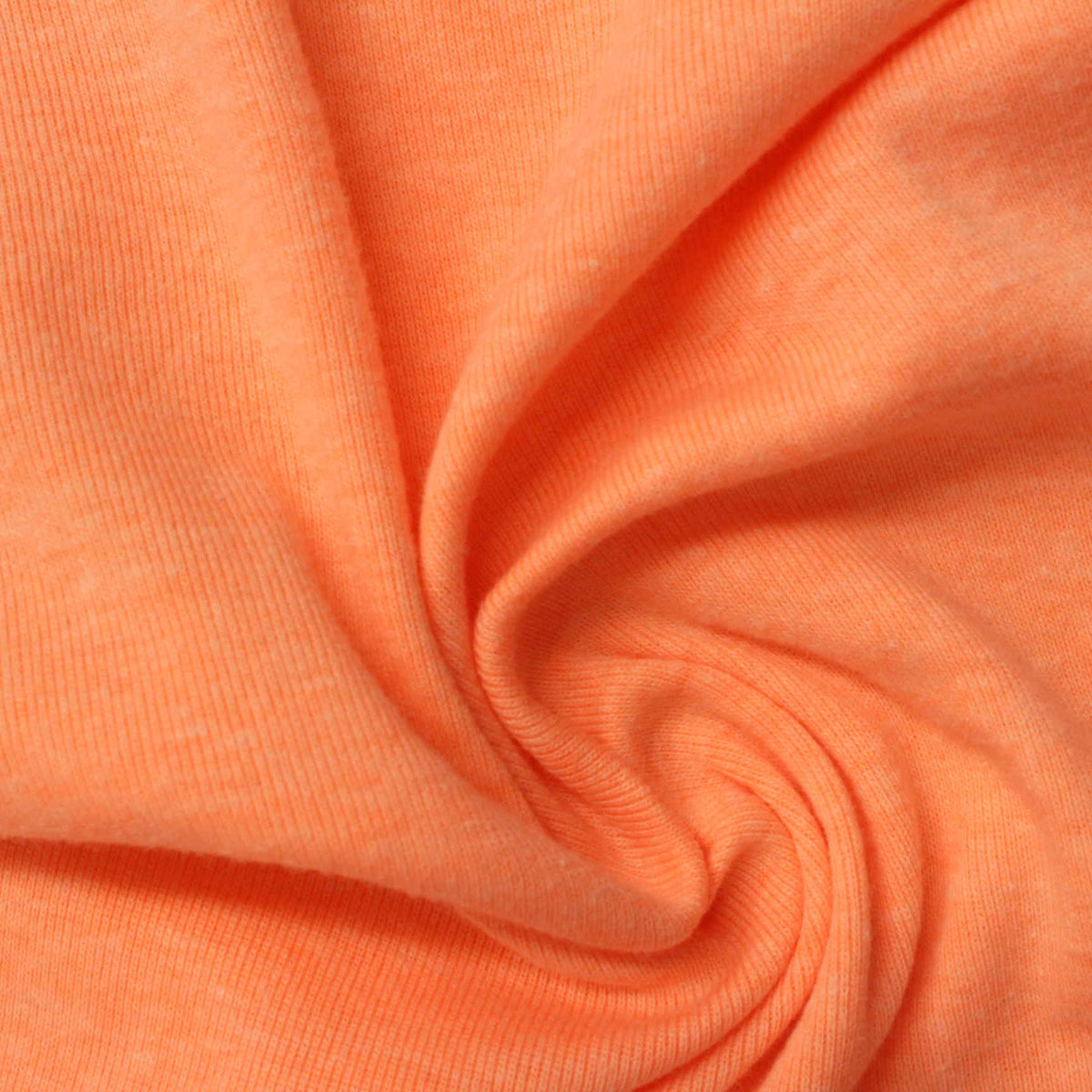 Heathered Orange Marl Rib Knit, Cotton-Poly