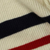 Cream Horizontal-Stripe Rib Knit — texture