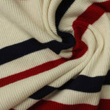 Cream Horizontal-Stripe Rib Knit