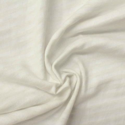 Striped Cotton Polyester Jersey Knit Fabric, 148 gsm, 160 cm — Beige