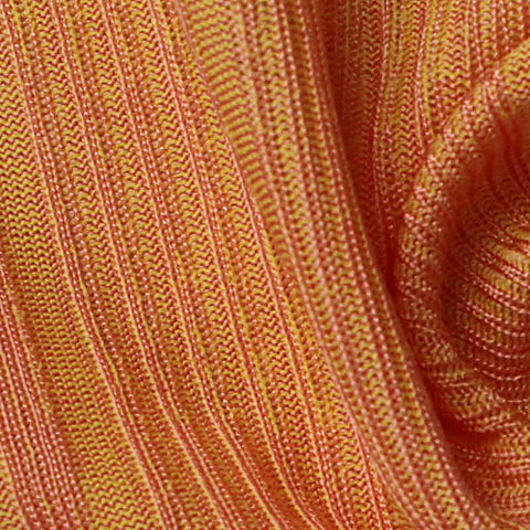 Orange Stripe Rib Knit