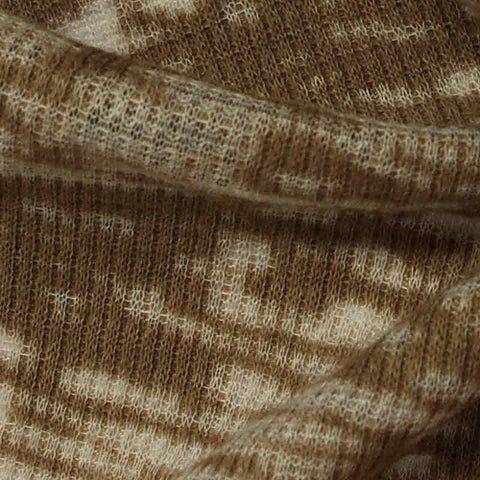 Cotton Polyester Waffle Knit Fabric, 100 gsm, 170 cm — Brown