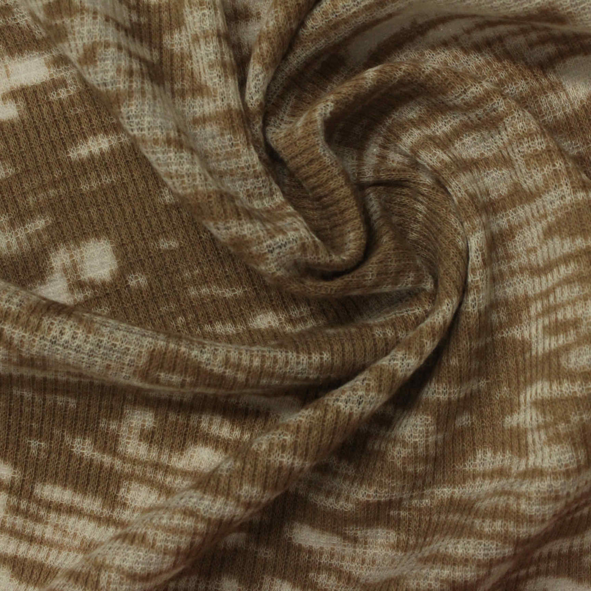 Cotton Polyester Waffle Knit Fabric, 100 gsm, 170 cm — Brown