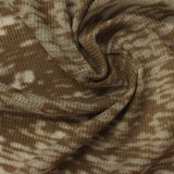 Cotton Polyester Waffle Knit Fabric, 100 gsm, 170 cm — Brown