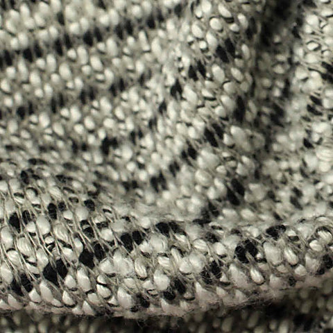 Black Horizontal-Stripe Chunky Knit, Viscose-Poly, 415 gsm