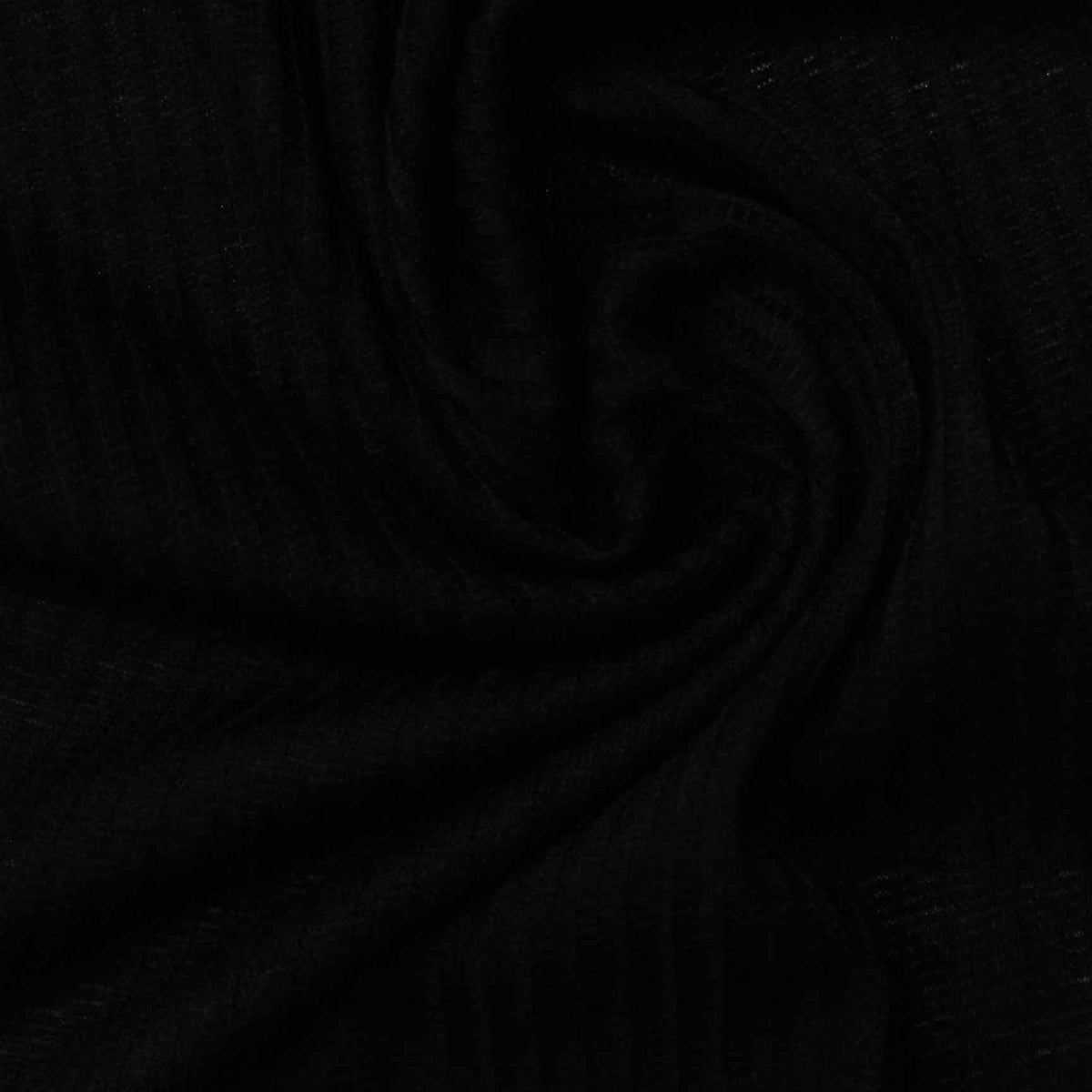 Black Ribbed Rib Knit, Polyester