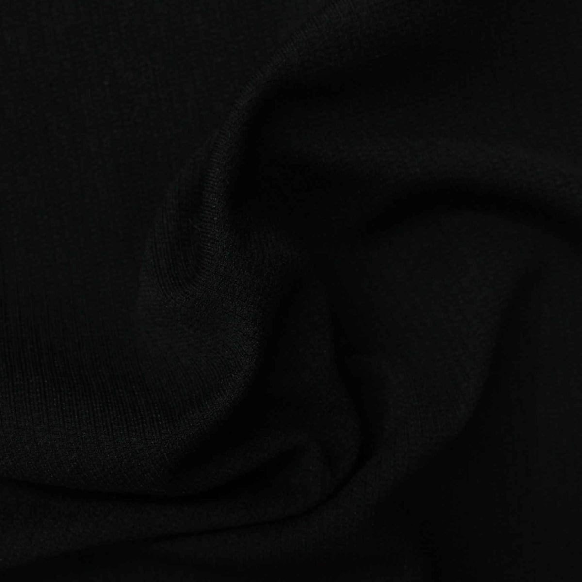 100% Polyester Rib Knit Fabric, 235 gsm, 140 cm — Black