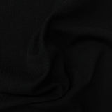 100% Polyester Rib Knit Fabric, 235 gsm, 140 cm — Black