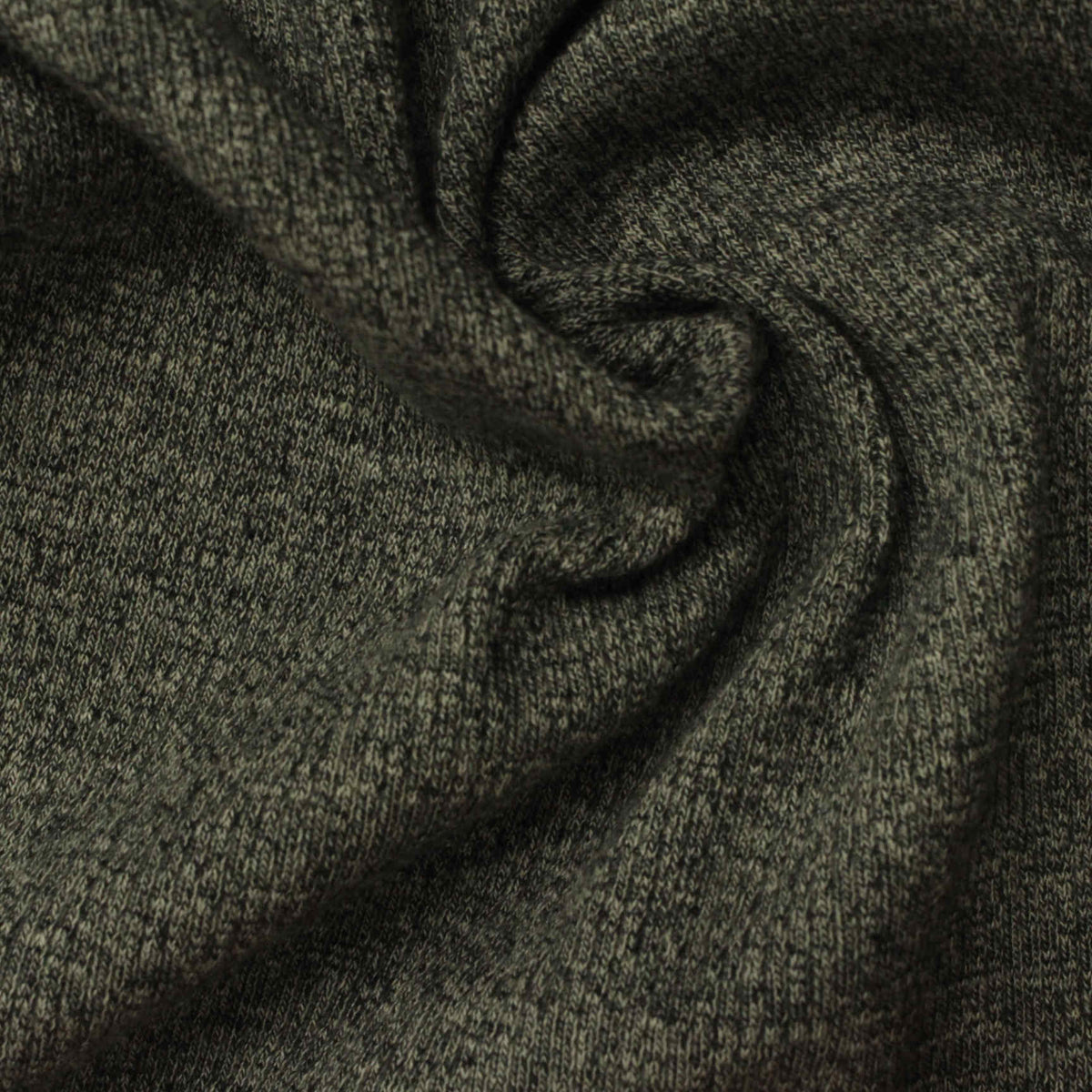 Olive Heather Rib Knit, Cotton-Poly