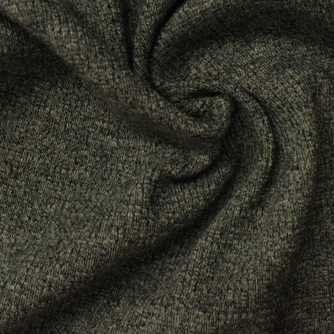 Cotton Polyester Stretch Rib Knit Fabric, 340 gsm, 100 cm — Khaki