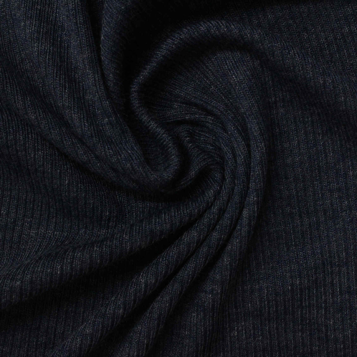 Polyester Viscose Rib Knit Fabric, 154 gsm, 160 cm — Navy
