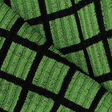 Black Check Rib Knit, Polyester — texture