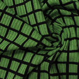 Black Check Rib Knit, Polyester