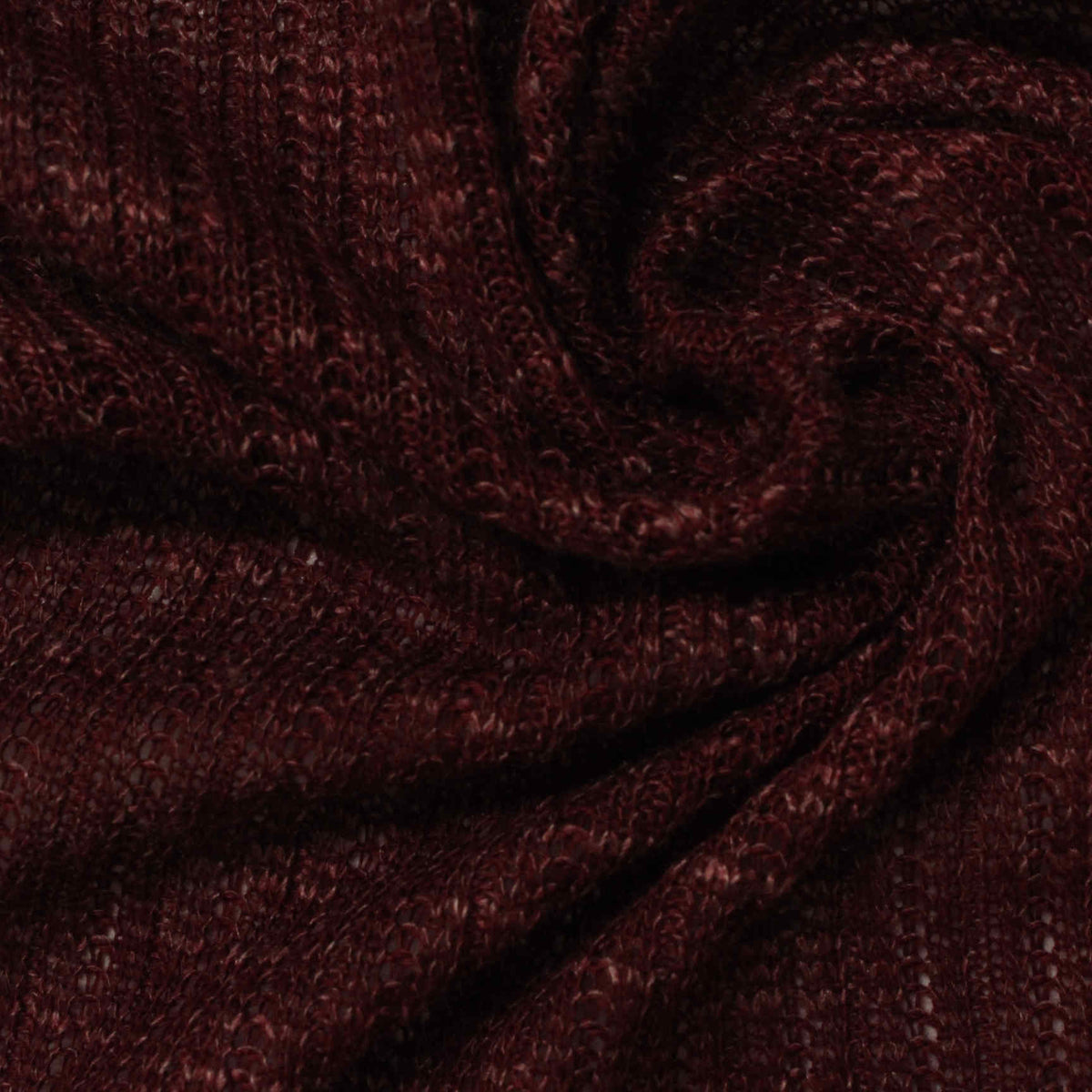 Dark Red Marl Rib Knit, 195 gsm